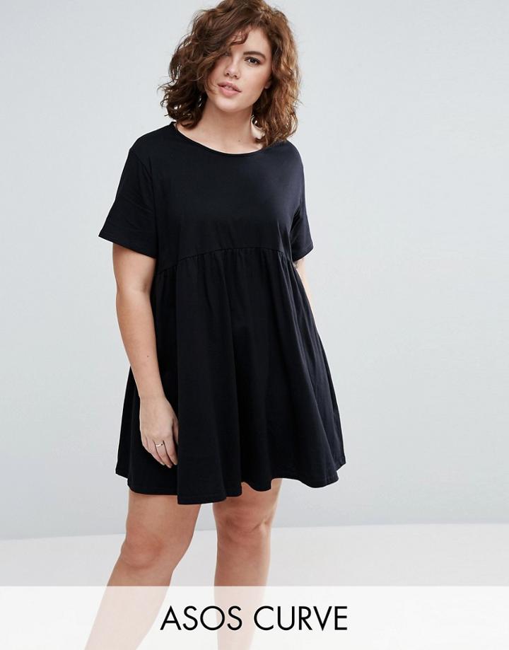 Asos Curve Ultimate Smock Dress - Black