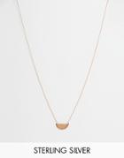 Asos Rose Gold Plated Sterling Silver Semi Circle Necklace - Rose
