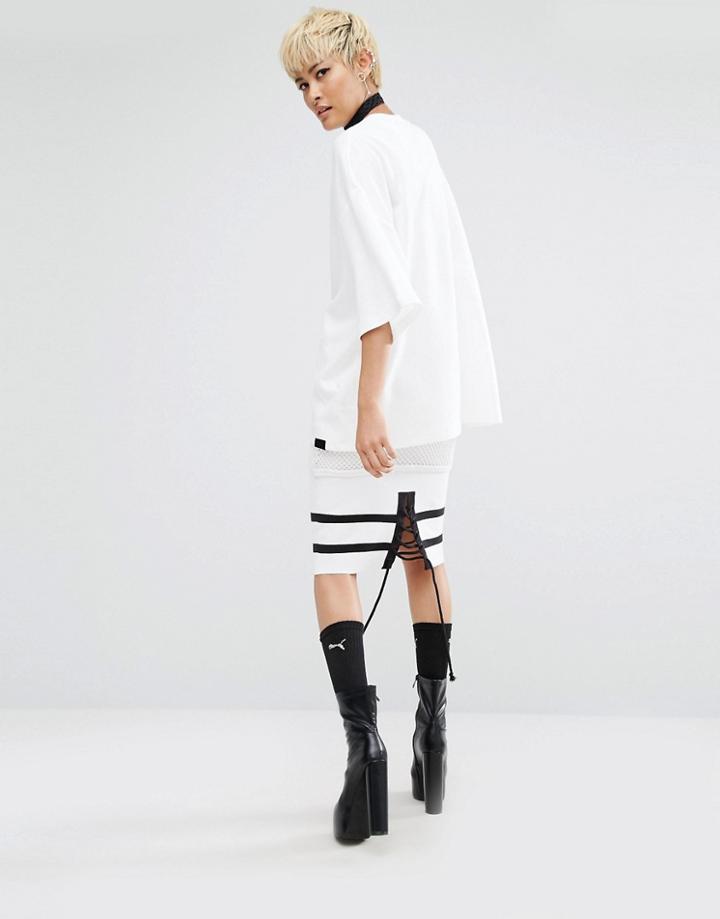Fenty X Puma By Rihanna Lace Up Midi Skirt - White