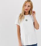 Asos Design Maternity Nursing T-shirt With Daisy Motif-white