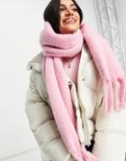 Boardmans Recycled Polyester Super Fluffy Scarf In Pink