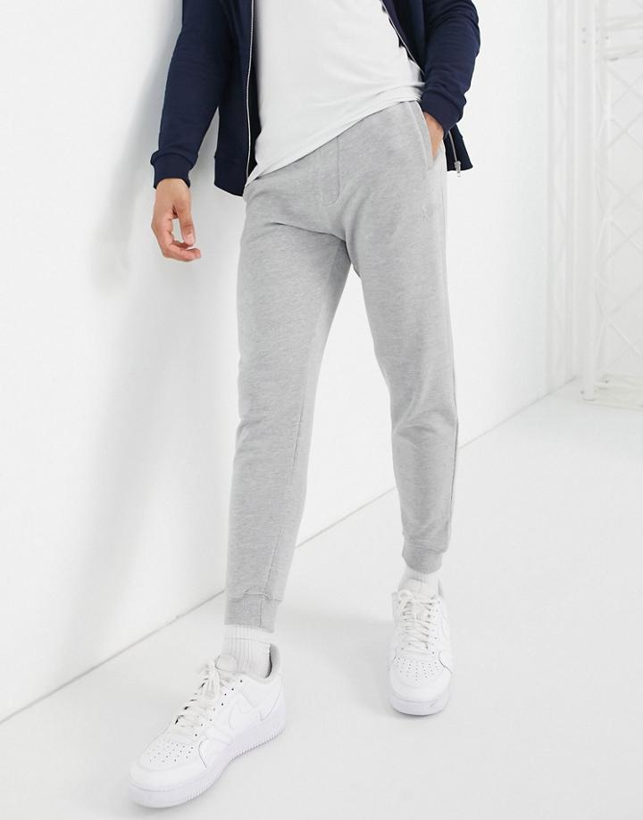 Pull & Bear Fleece Sweatpants In Light Gray-grey