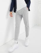Pull & Bear Fleece Sweatpants In Light Gray-grey