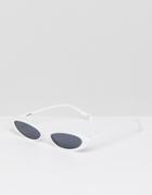 Asos Small Cat Eye Fashion Glasses - White