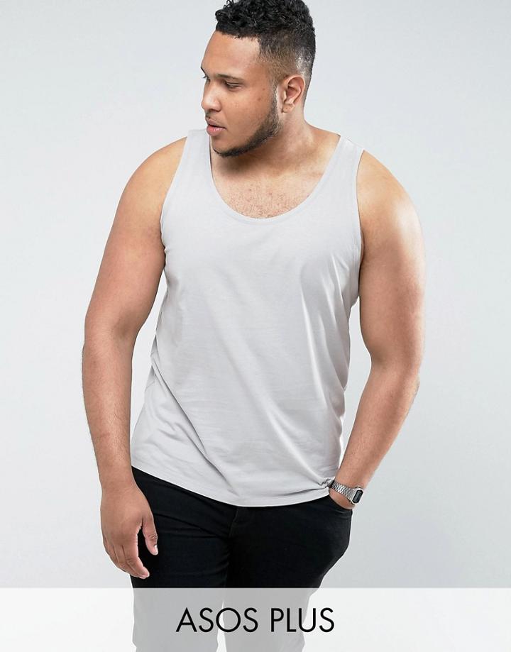 Asos Plus Skater Tank In Gray - Gray