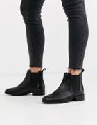 Office Bramble Black Leather Chelsea Boots