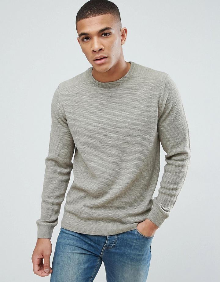 New Look Knitted Sweater In Stone - Stone