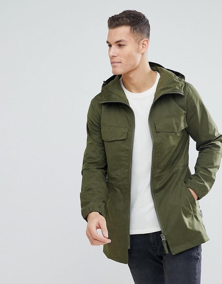 Bellfield Lightweight Parka In Khaki - Green