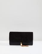Asos Tassel Envelope Purse With Suedette Flap - Black