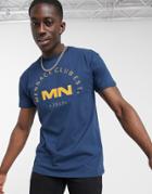 Mennace Club Est T-shirt In Blue-purple
