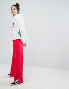 H! By Henry Holland Wide Leg Tracksuit Bottoms With Poppers - Red