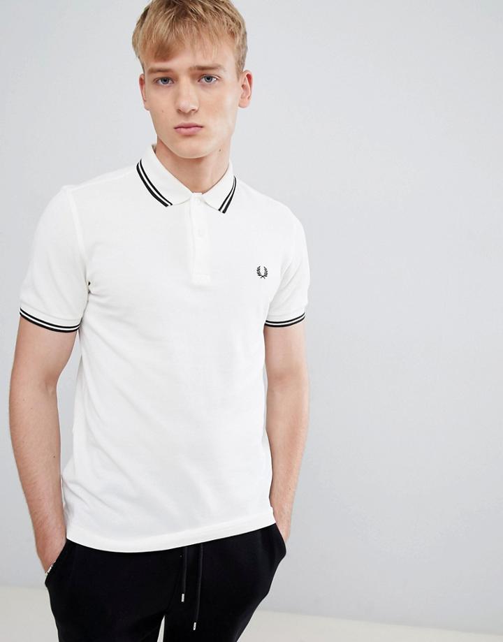 Fred Perry Twin Tipped Polo In Off White - White