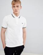 Fred Perry Twin Tipped Polo In Off White - White