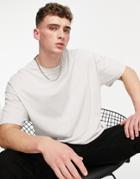 Asos Design Organic Blend Oversized T-shirt With Crew Neck In Cream-white