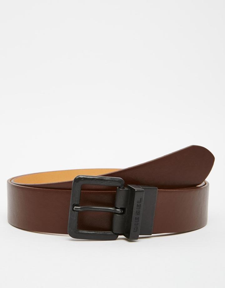 Diesel B-doublec Reversible Belt - Brown
