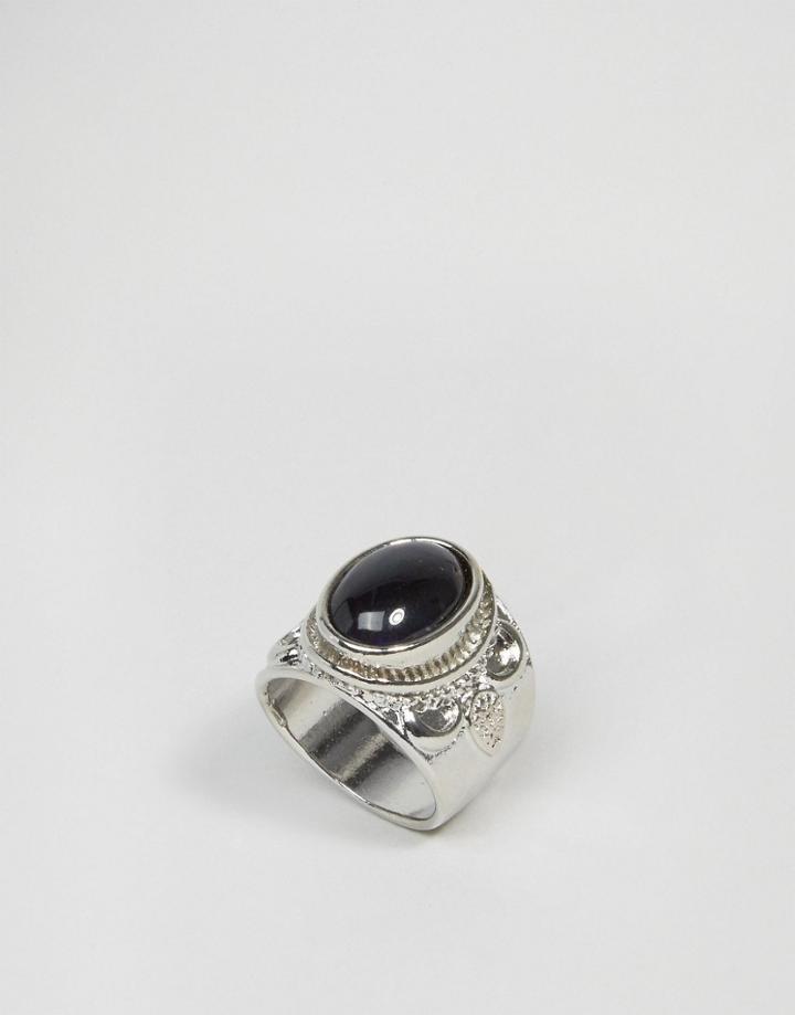 Asos Mood Stone Ring - Rhodium