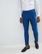 Moss London Skinny Suit Pants In Blue - Multi