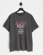 New Look Paris Nyc T-shirt In Gray