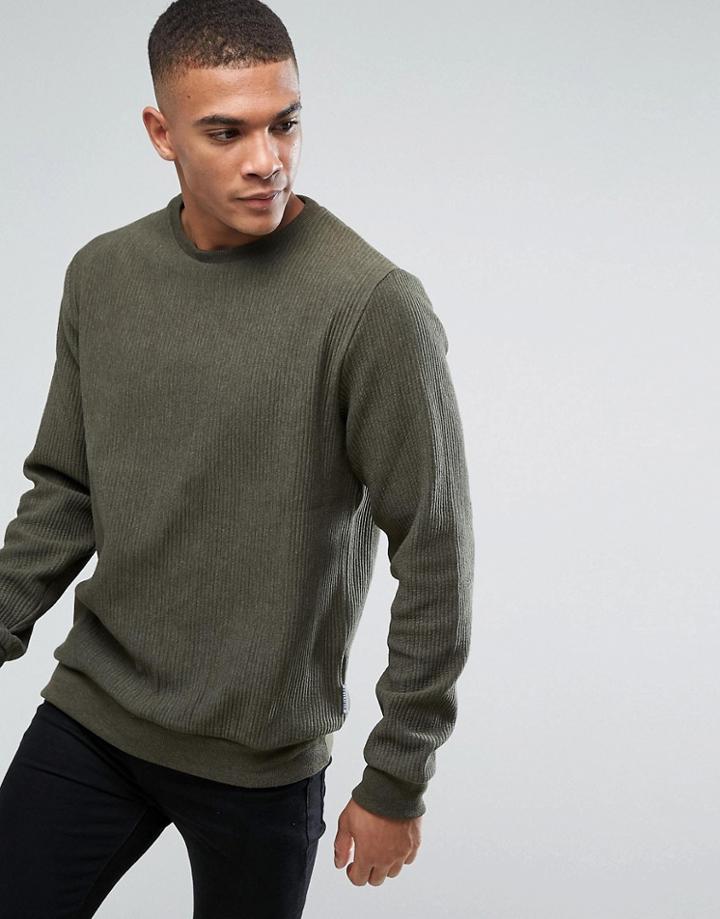 Bellfield Ribbed Sweatshirt - Green
