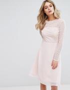 Elise Ryan Embroidered Midi Dress - Pink