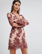 Finders Spectral Lace Long Sleeve Dress - Red