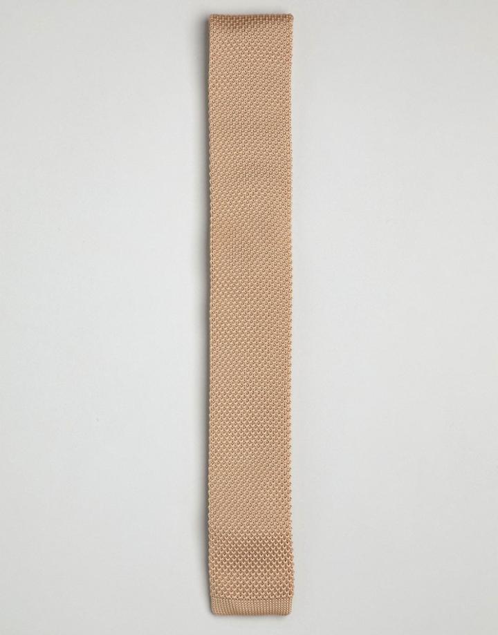 Gianni Feraud Knitted Tan Tie - Tan