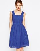 Uttam Boutique Broderie Anglais Sun Dress - Blue