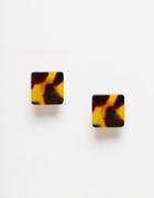 Asos Tortoise Square Earrings - Brown
