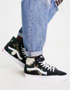 Vans Sk8-hi Sherpa Sneakers In Camo-black