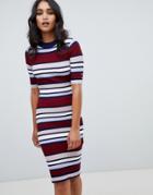 Lipsy Ribbed Striped Dress - Multi