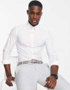 French Connection Skinny Fit Stretch Poplin Shirt-white