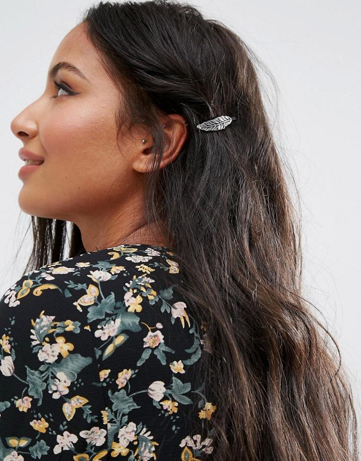 Designb Leaf Hair Clips - Silver