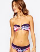 Moontide Floral Bandeau Bikini Top - Purple