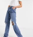 New Look Tall Baggy Ripped Jeans In Blue-blues