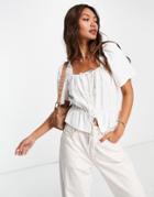 & Other Stories Ecovero Tie Detail Blouse In Off White