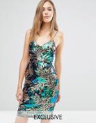Club L Cami Strap Mini Dress In Sequin Pattern - Multi