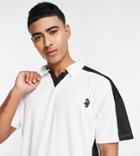 South Beach Man Short Sleeve Football Jersey In White And Black
