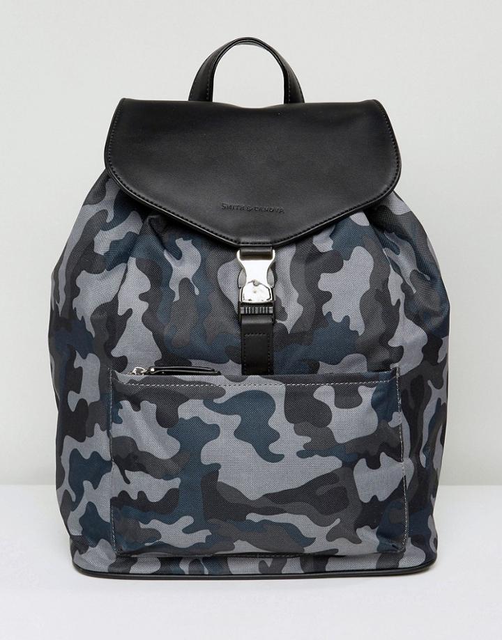 Smith And Canova Nylon And Leather Backpack - Green