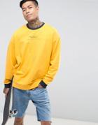 Asos Oversized Sweatshirt With City Print - Yellow