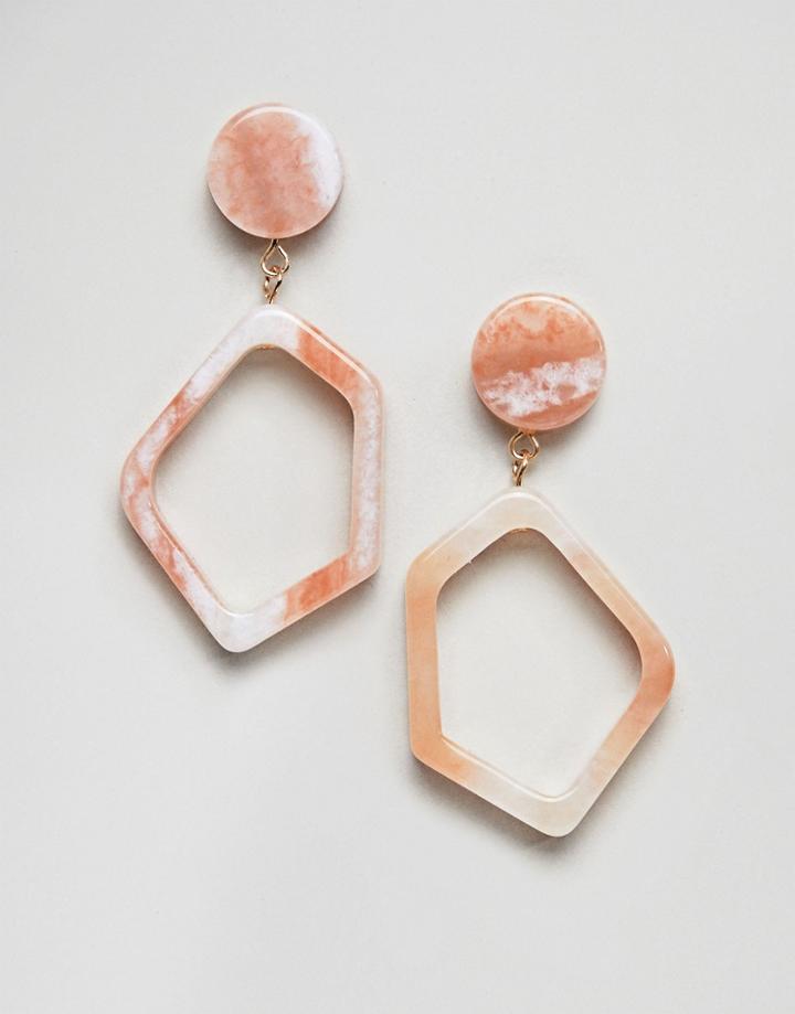 Monki Earrings In Pink Tortoise - Multi
