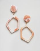 Monki Earrings In Pink Tortoise - Multi