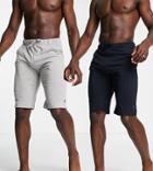 French Connection Tall 2 Pack Shorts In Navy And Light Gray Melange-multi