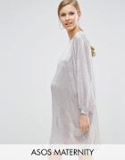 Asos Maternity Metallic Oversized Mini Dress - Gray