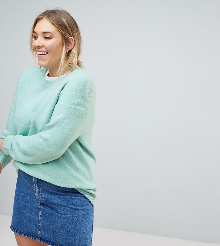Asos Curve Chunky Oversized Sweater - Blue