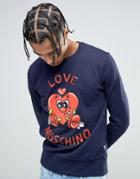 Love Moschino Character Logo Sweater - Navy