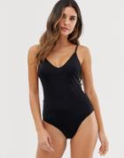 French Connection Side Strap Swimsuit-black