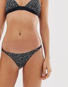 Allsaints Audrie Splash Print Bikini Bottoms-black