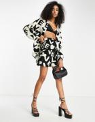 Never Fully Dressed Love Typography Mini Skirt In Monochrome - Part Of A Set-multi