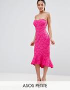 Asos Petite Lace Bandeau Pephem Dress - Pink