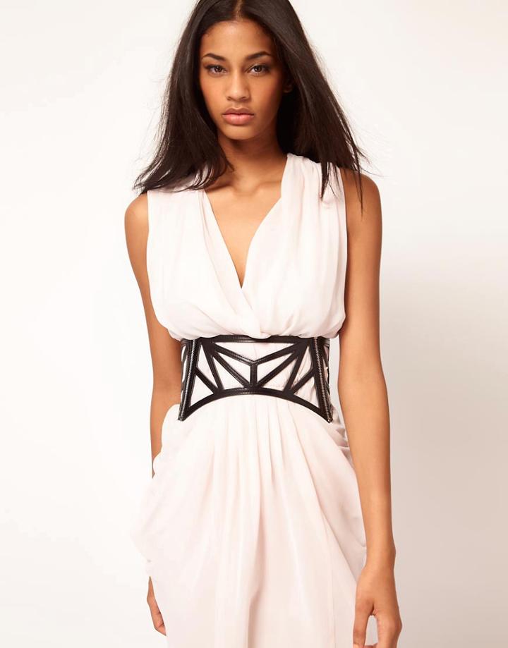 Asos Cutwork Wide Waist Belt - Black